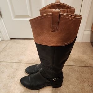 Franco Sarto women 8.5 M knee length cobeit12 zip up boots